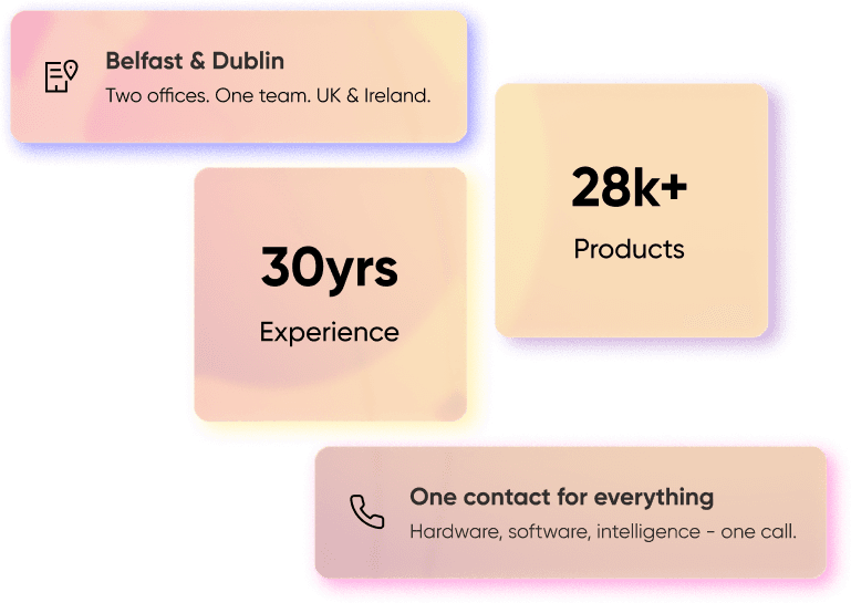 DataDirect at a glance: Belfast & Dublin offices, 30 years' experience, 28k+ products, one contact for everything